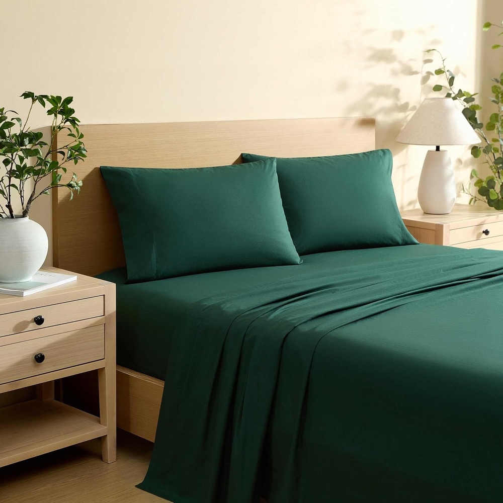 image:imageNautica Twin XL Size Sheet Set Crisp Cotton Percale Bedding with Matching Pillowcase Lightweight amp Breathable Bed Sheets Deep Pocket College Dorm Room Essentials Captains BlueBayview Green