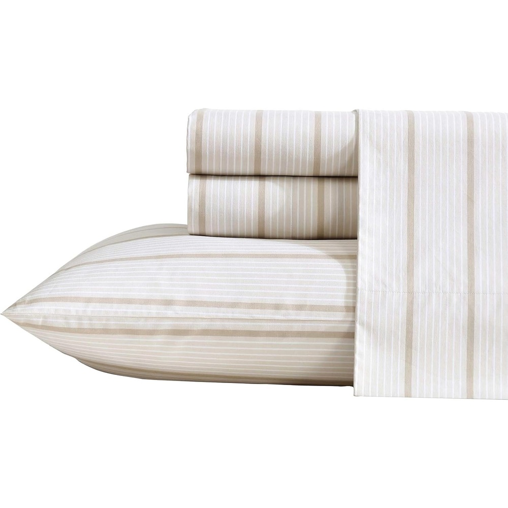 image:imageNautica Twin XL Size Sheets Set Crisp amp Tailored Floral Bedding with a Smooth Cotton Percale Bed Sheets with Matching Pillowcase amp Fitted Sheet Breezy Bloom BlueMerrick Stripe