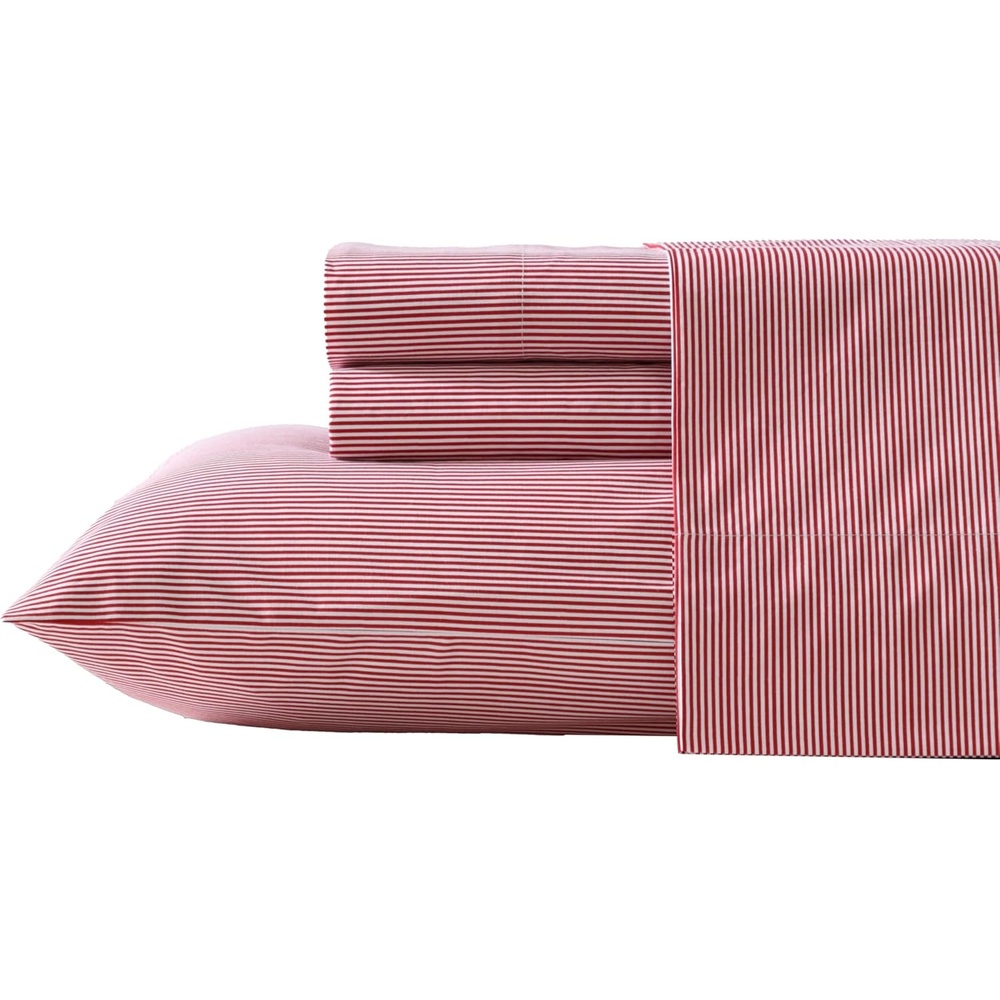 image:imageNautica  Twin XL Size Sheets Set Crisp amp Tailored Floral Bedding with a Smooth Cotton Percale Bed Sheets with Matching Pillowcase amp Fitted Sheet Breezy Bloom BluePenny Pinstripe Red
