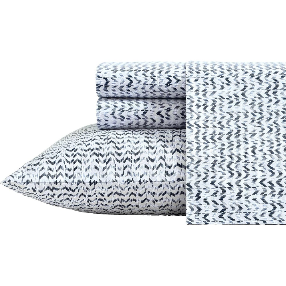 image:imageNautica Twin XL Size Sheets Set Crisp amp Tailored Floral Bedding with a Smooth Cotton Percale Bed Sheets with Matching Pillowcase amp Fitted Sheet Breezy Bloom BlueIkat Wave Blue