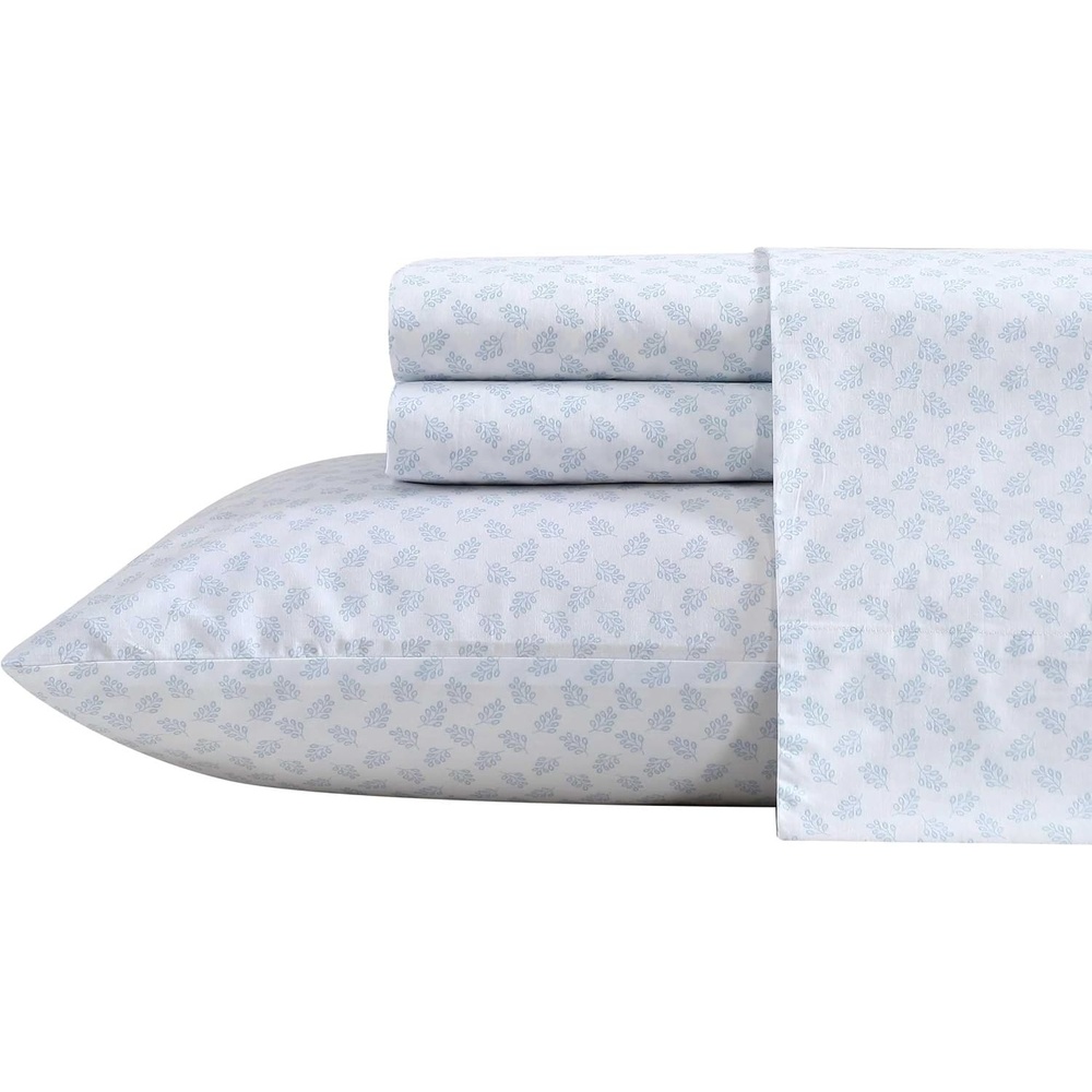 image:imageNautica Twin XL Size Sheets Set Crisp amp Tailored Floral Bedding with a Smooth Cotton Percale Bed Sheets with Matching Pillowcase amp Fitted Sheet Breezy Bloom BlueBreezy Bloom Blue