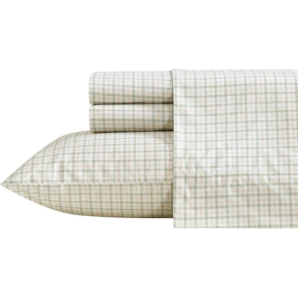 image:imageNautica  Twin XL Size Sheets Set Crisp amp Tailored Floral Bedding with a Smooth Cotton Percale Bed Sheets with Matching Pillowcase amp Fitted Sheet Breezy Bloom BlueCalm Seas Gingham Green