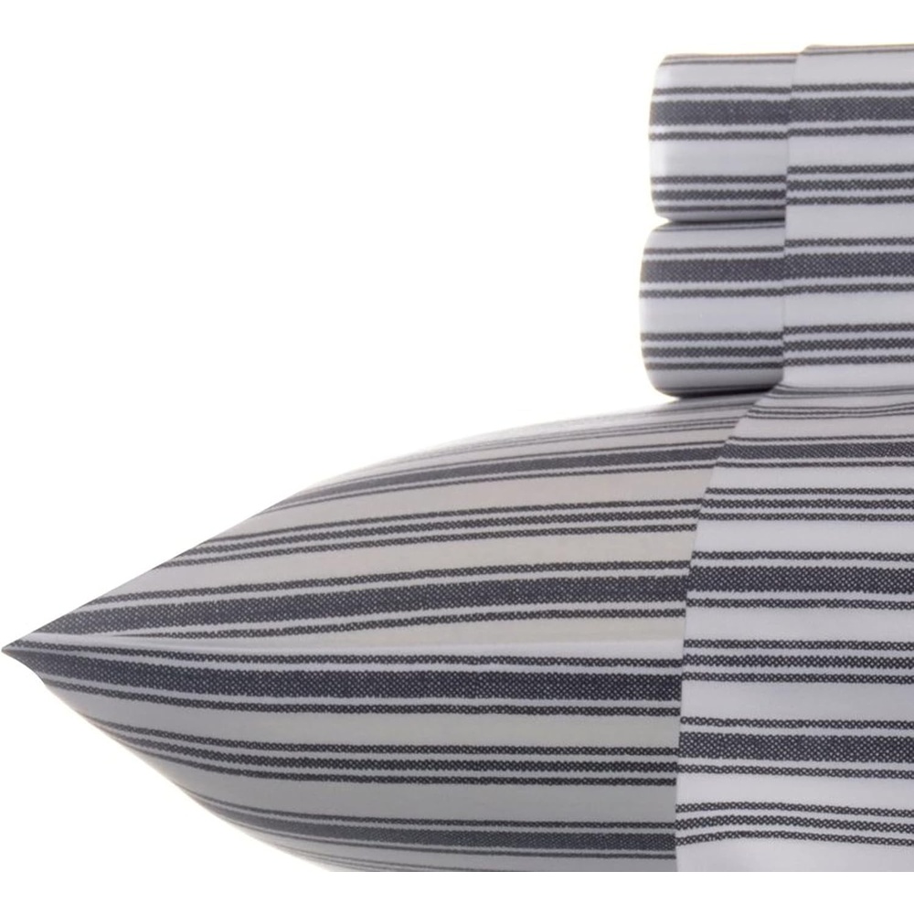 image:imageNautica Twin XL Size Sheets Set Crisp amp Tailored Floral Bedding with a Smooth Cotton Percale Bed Sheets with Matching Pillowcase amp Fitted Sheet Breezy Bloom BlueColeridge Stripe Charcoal