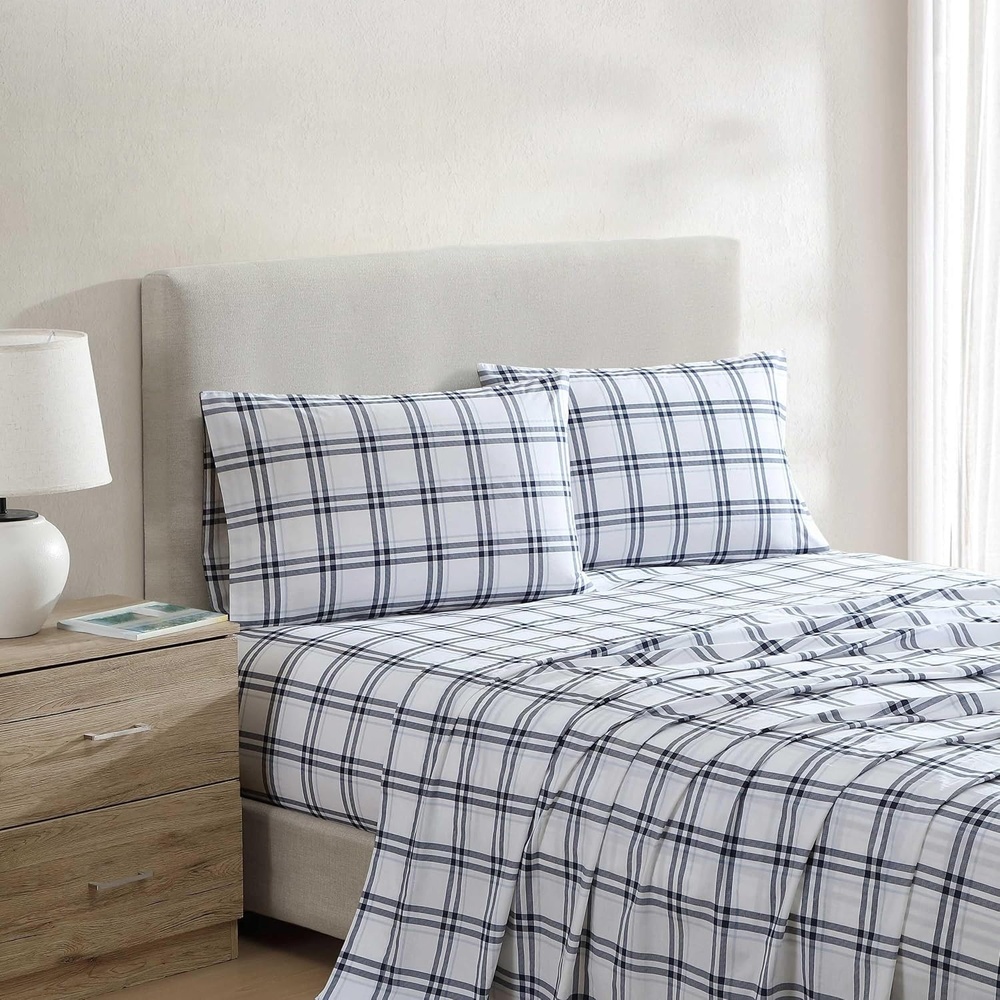 image:imageNautica Twin XL Size Sheets Set Crisp amp Tailored Floral Bedding with a Smooth Cotton Percale Bed Sheets with Matching Pillowcase amp Fitted Sheet Breezy Bloom BlueRyan Cove Plaid Navy