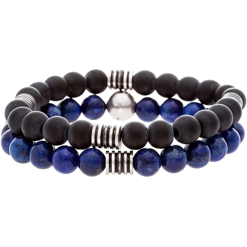 image:imageNautica 10 mm Stretch Bead Bracelet Set for Men Stainless Steel