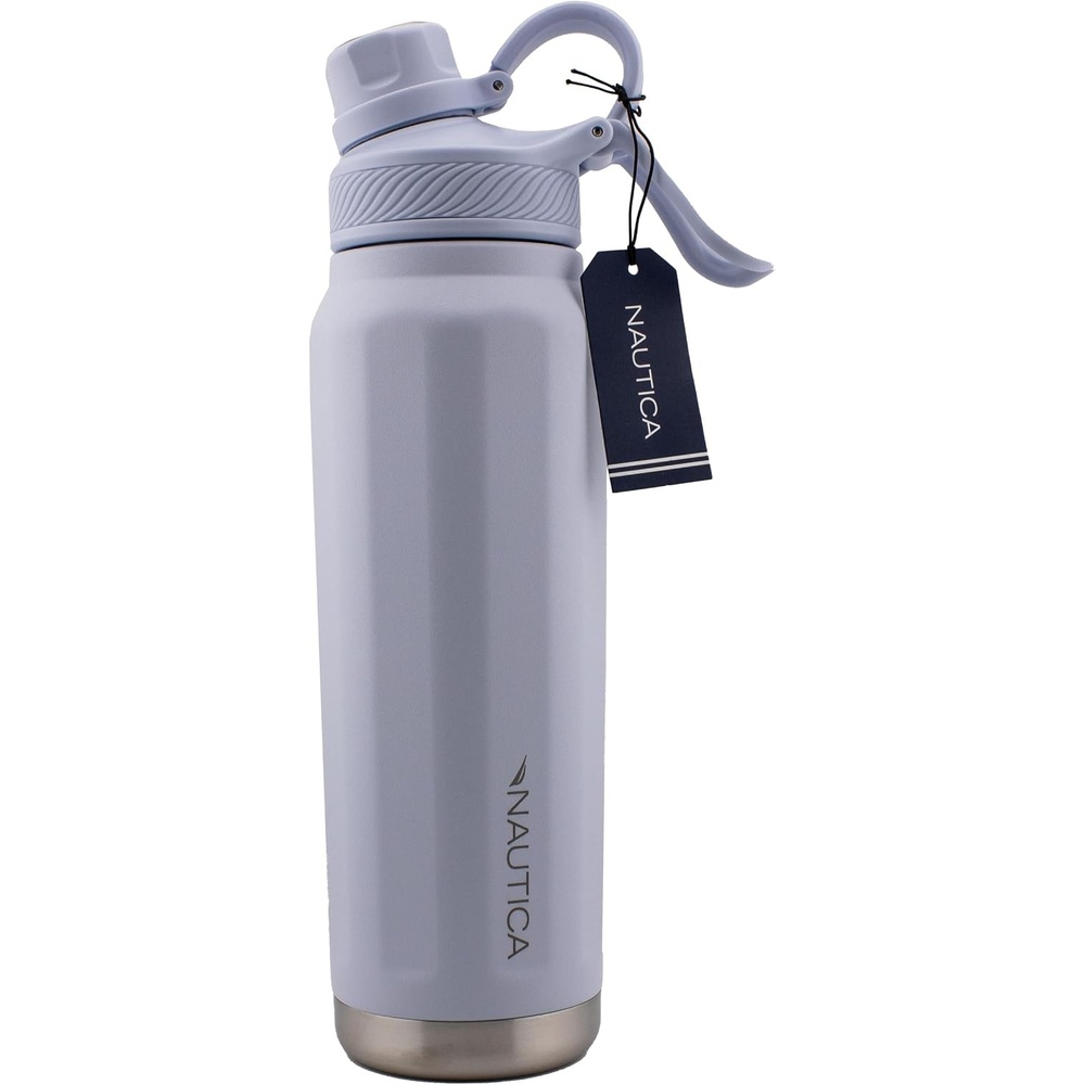 image:imageNautica 25 oz hydration flask DoubleWall Vacuum Insulated bottle Leak Proof amp BPA Free MED GREYLight Blue