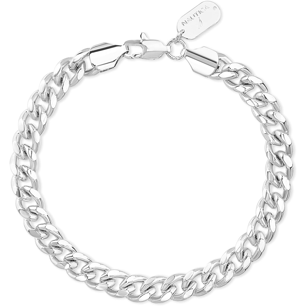 image:imageNautica 8 mm Cuban Chain Bracelet for Men Stainless Steel 85 Inches
