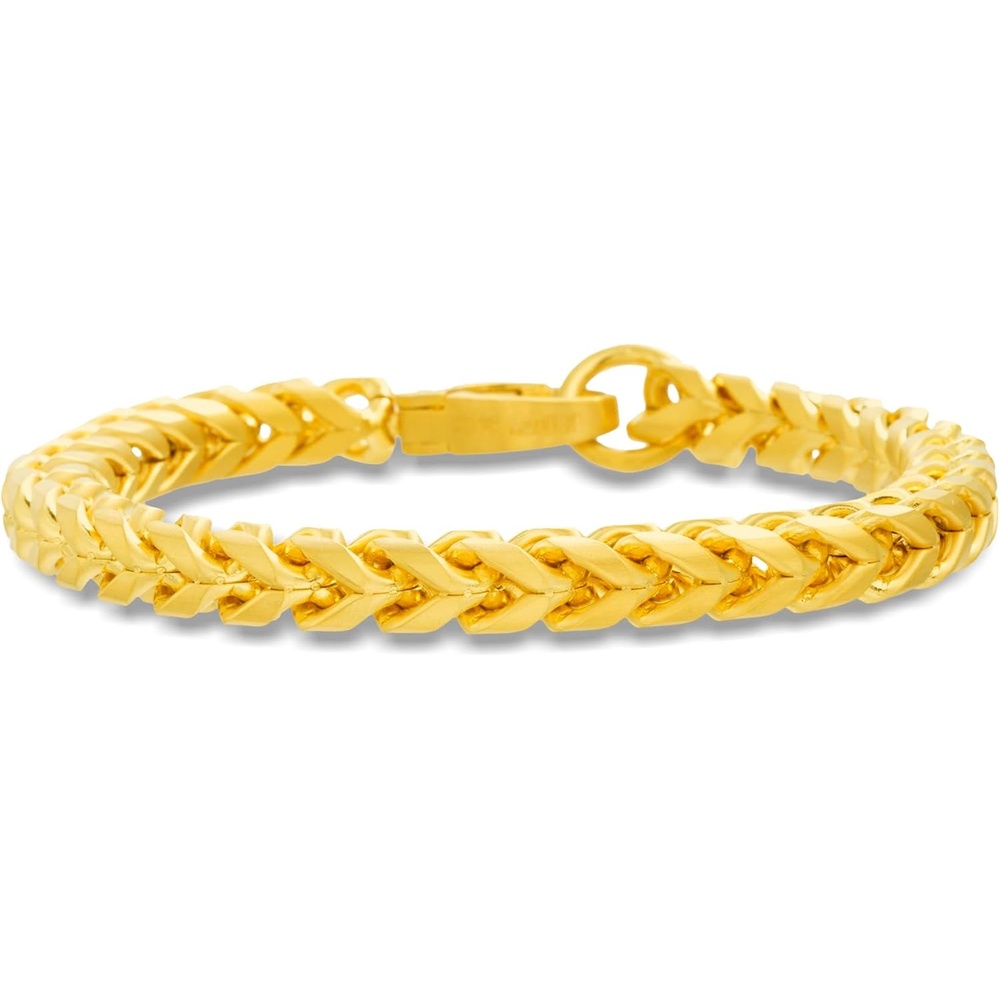 image:imageNautica 8 mm Twisted Curb Chain Bracelet for Men Stainless Steel 85 InchesYellow