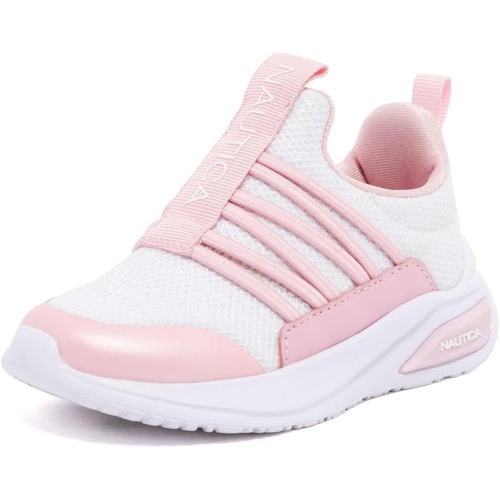 image:imageNautica Girls Athletic SlipOn Sneakers Comfortable Bungee Running Shoes Stylish Tennis Footwear for Active Kids Big Kid Little Kid ToddlerBlue Pinkswimm