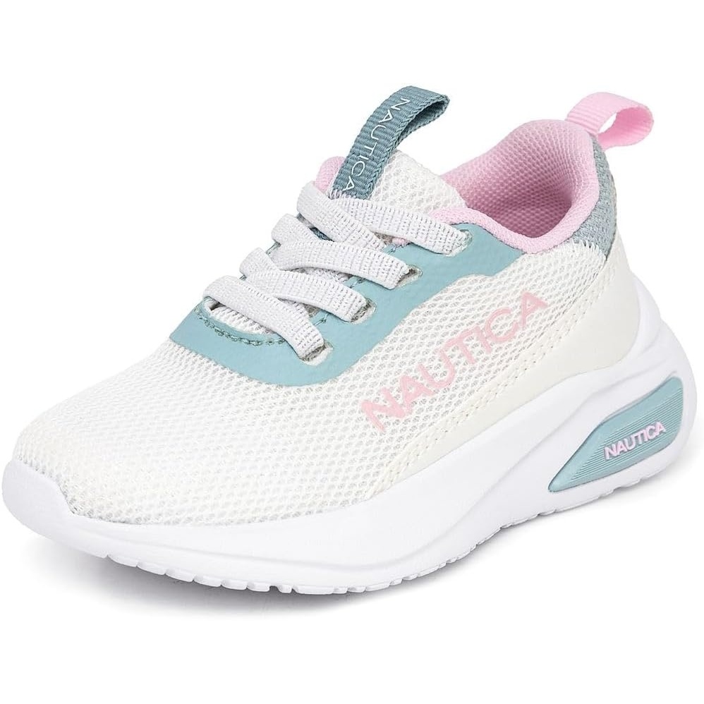 image:imageNautica Girls Athletic SlipOn Sneakers Comfortable Bungee Running Shoes Stylish Tennis Footwear for Active Kids Big Kid Little Kid ToddlerWhite Blue Pink