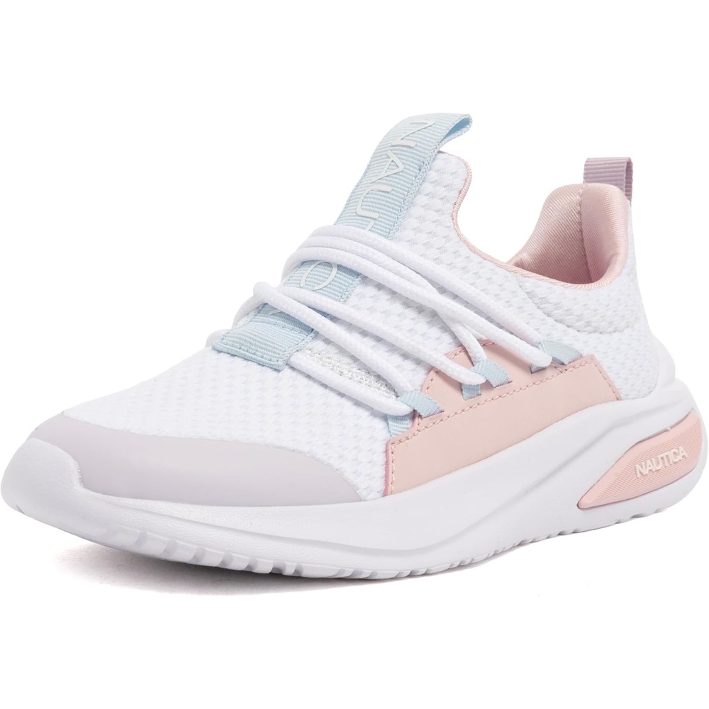 image:imageNautica Girls Athletic SlipOn Sneakers Comfortable Bungee Running Shoes Stylish Tennis Footwear for Active Kids Big Kid Little Kid ToddlerWhite Pink Lilac