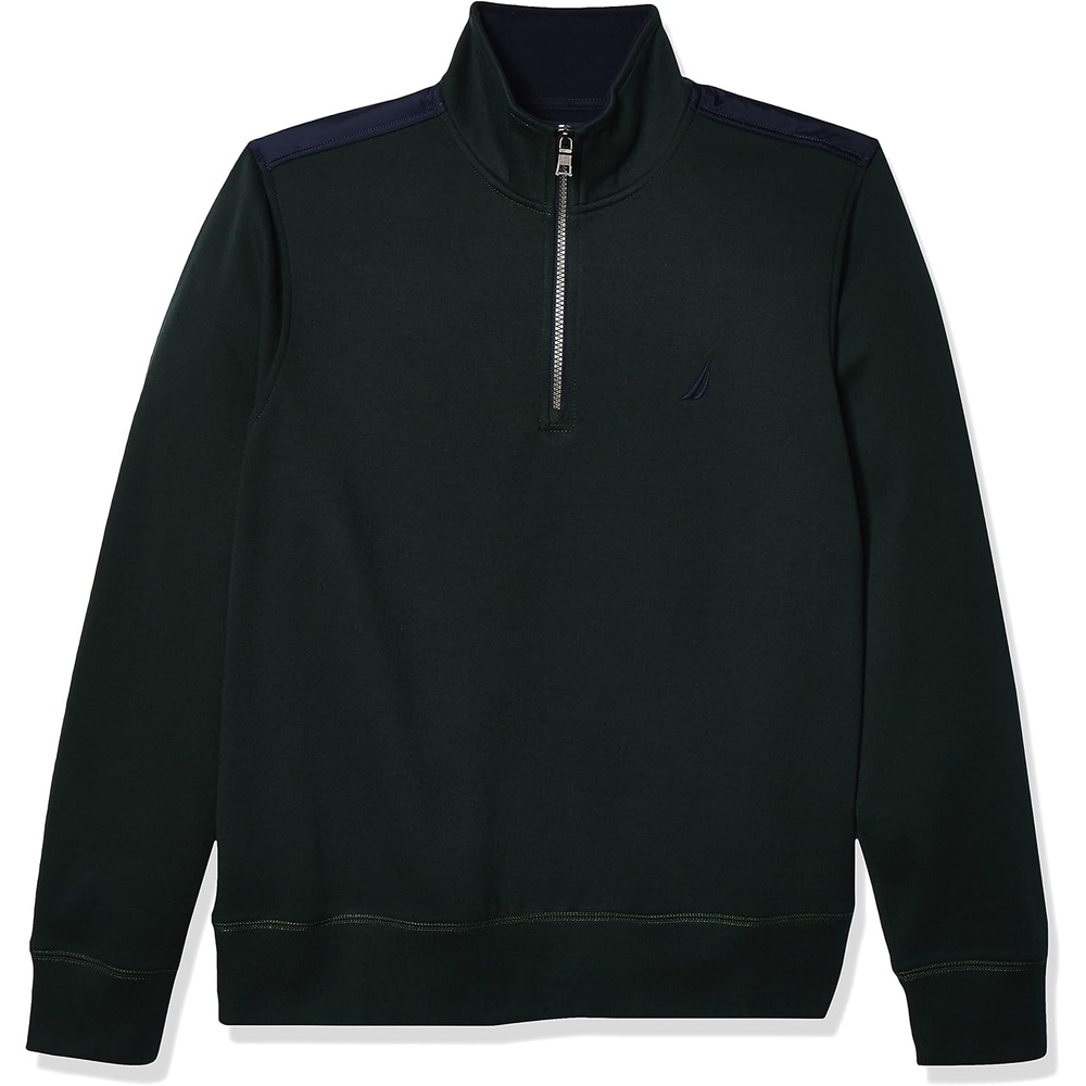 image:imageNautica Mens 14 Zip Pieced Fleece SweatshirtKelp Seas