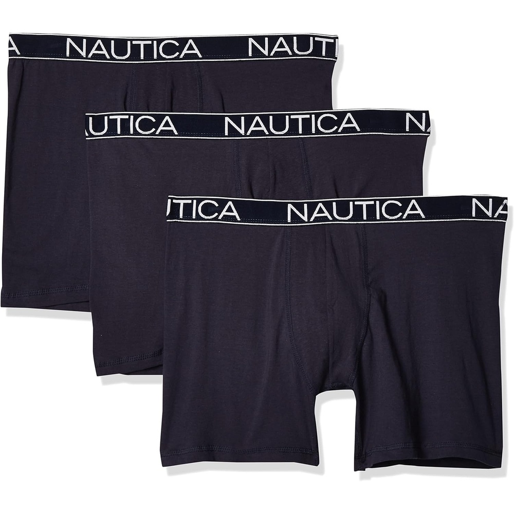 image:imageNautica Mens 3Pack Classic Cotton Stretch Boxer BriefsPeacoat