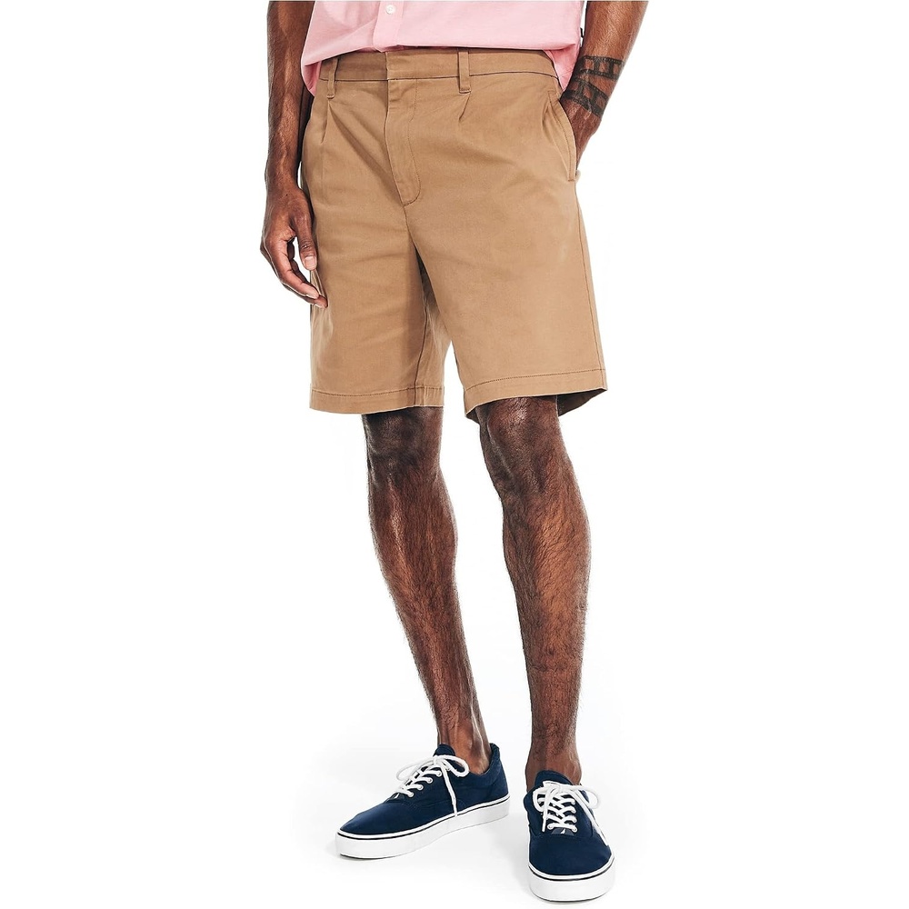 image:imageNautica Mens 85 Pleated ShortOyster Brown