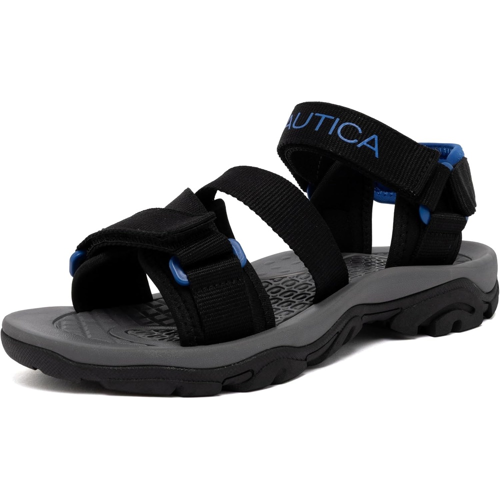 image:imageNautica Mens Athletic Sport Sandals Adjustable Strap Comfortable OpenToe Hiking amp Walking Sandals with Cushioned SoleBlack Royalbrayden