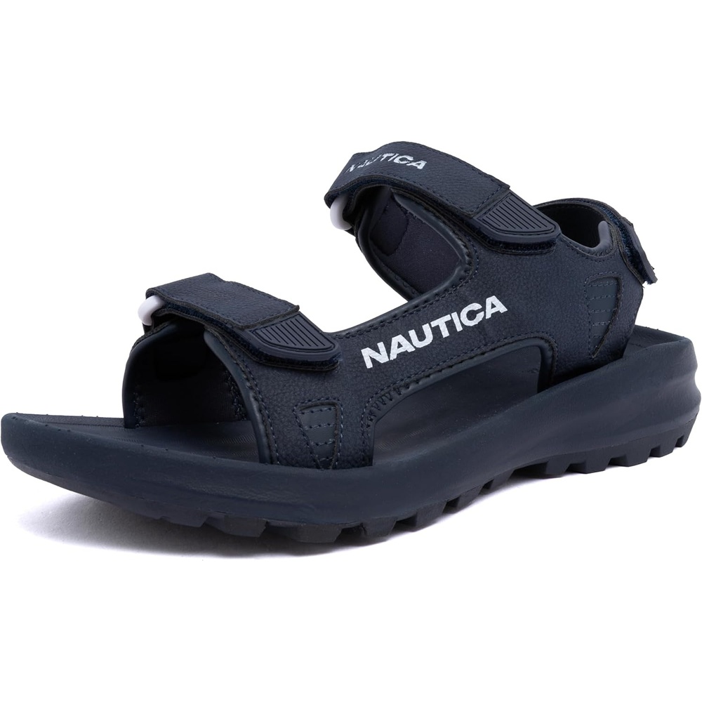 image:imageNautica Mens Athletic Sport Sandals Adjustable Strap Comfortable OpenToe Hiking amp Walking Sandals with Cushioned SoleNavy White Popchisholm