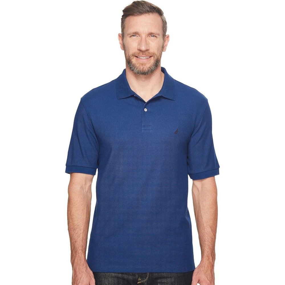 image:imageNautica Mens Big amp Tall Solid Deck Polo ShirtEstate Blue