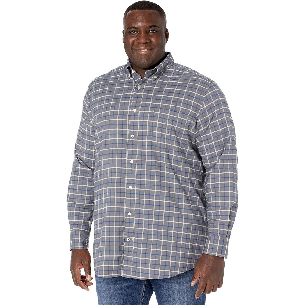 image:imageNautica Mens Big and Tall Button Down ShirtPewter Grey