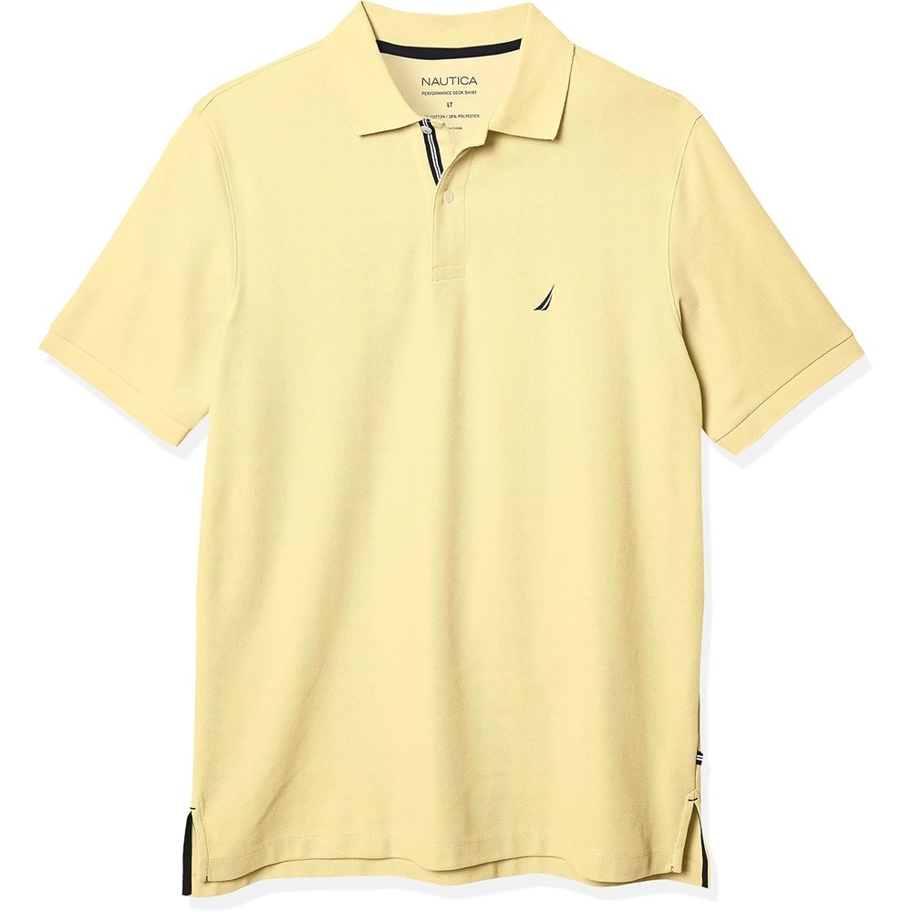 image:imageNautica Mens Big and Tall Classic Fit Short Sleeve Solid Performance Deck Polo ShirtCorn