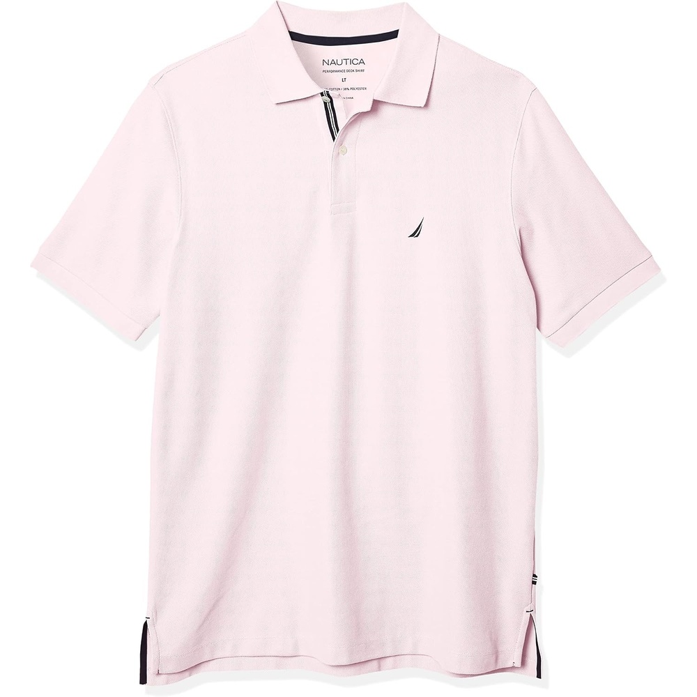 image:imageNautica Mens Big and Tall Classic Fit Short Sleeve Solid Performance Deck Polo ShirtCradle Pink