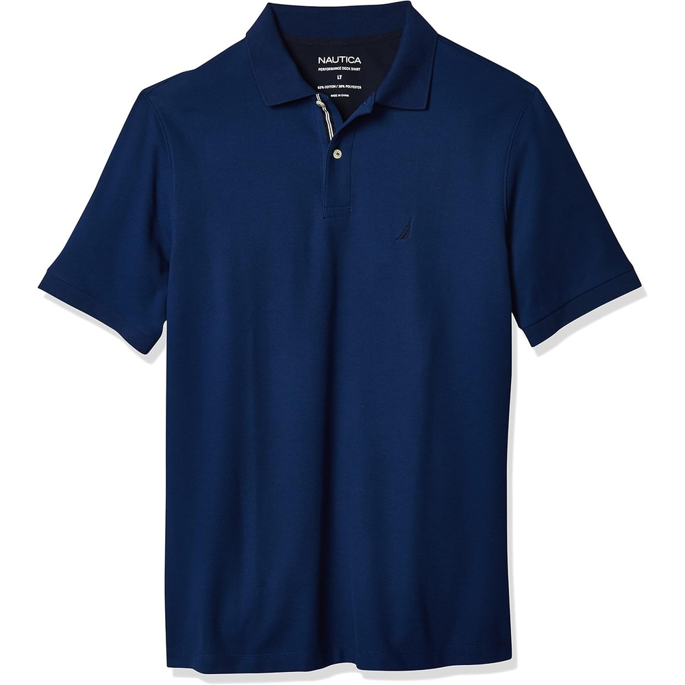 image:imageNautica Mens Big and Tall Classic Fit Short Sleeve Solid Performance Deck Polo ShirtEstate Blue