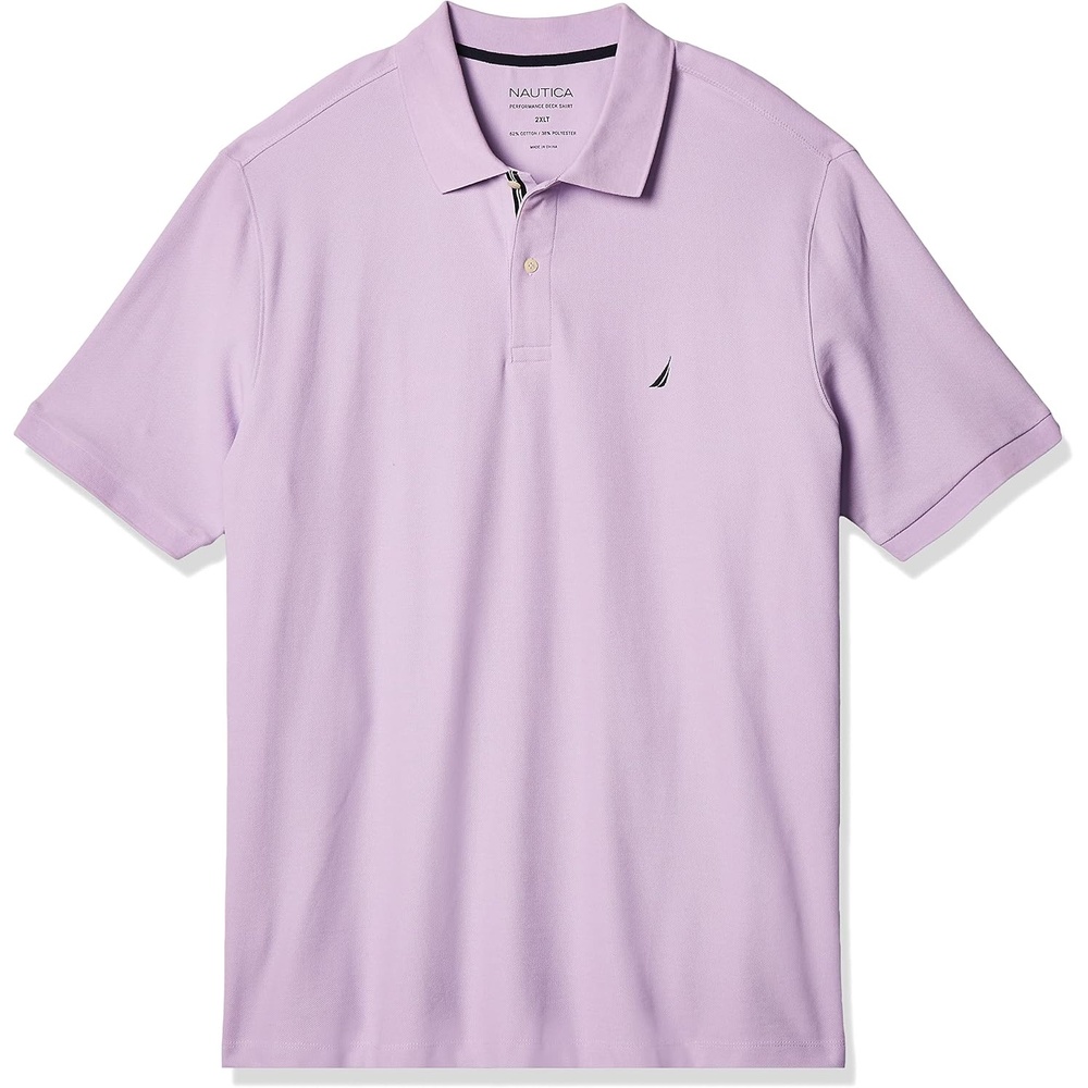 image:imageNautica Mens Big and Tall Classic Fit Short Sleeve Solid Performance Deck Polo ShirtLavendula