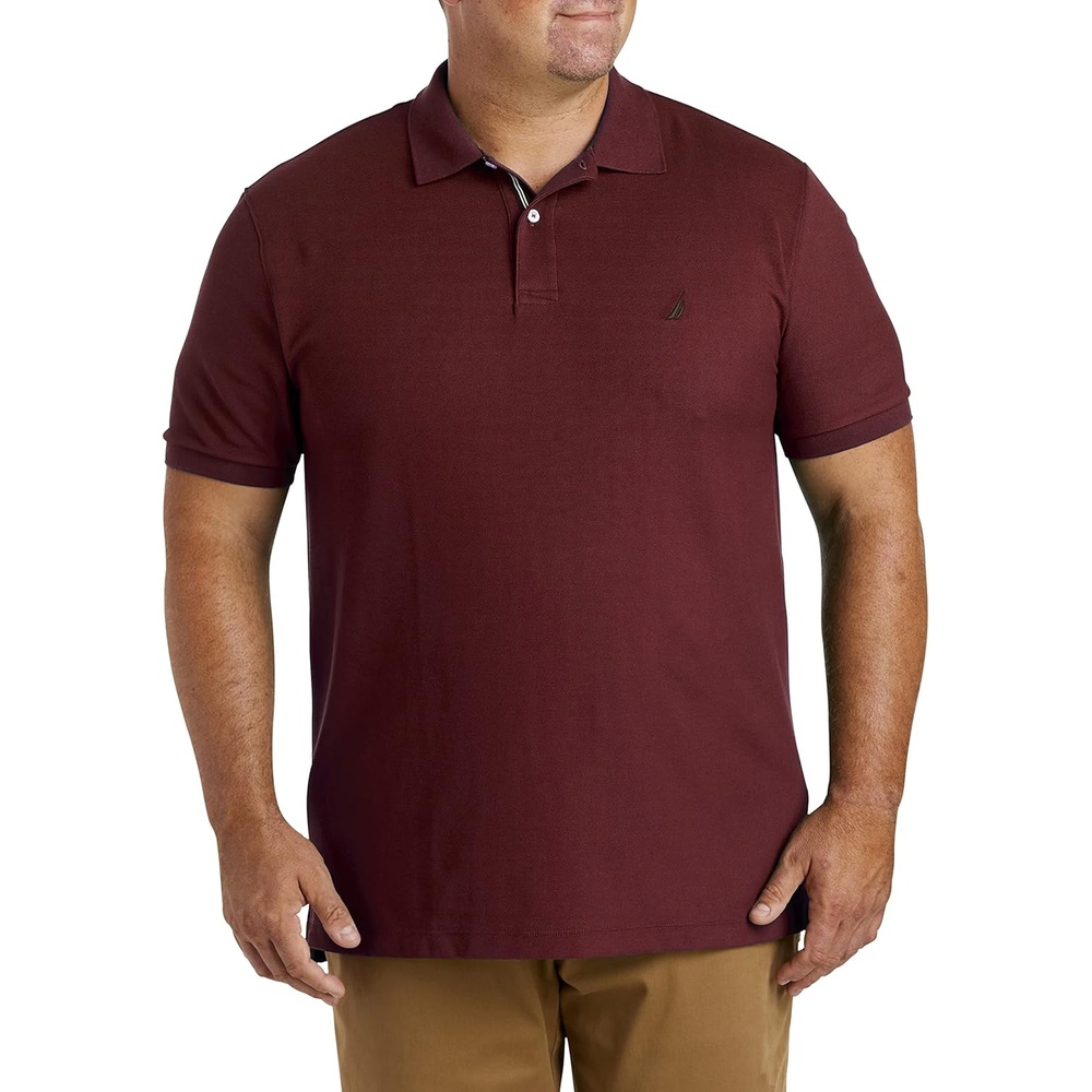 image:imageNautica Mens Big and Tall Classic Fit Short Sleeve Solid Performance Deck Polo ShirtRoyal Burgundy