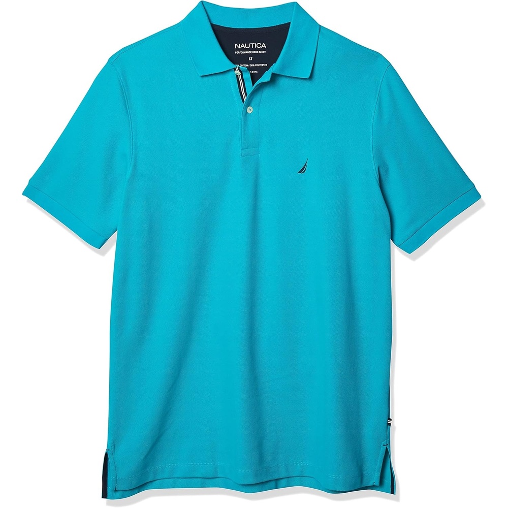 image:imageNautica Mens Big and Tall Classic Fit Short Sleeve Solid Performance Deck Polo ShirtTropic Wave