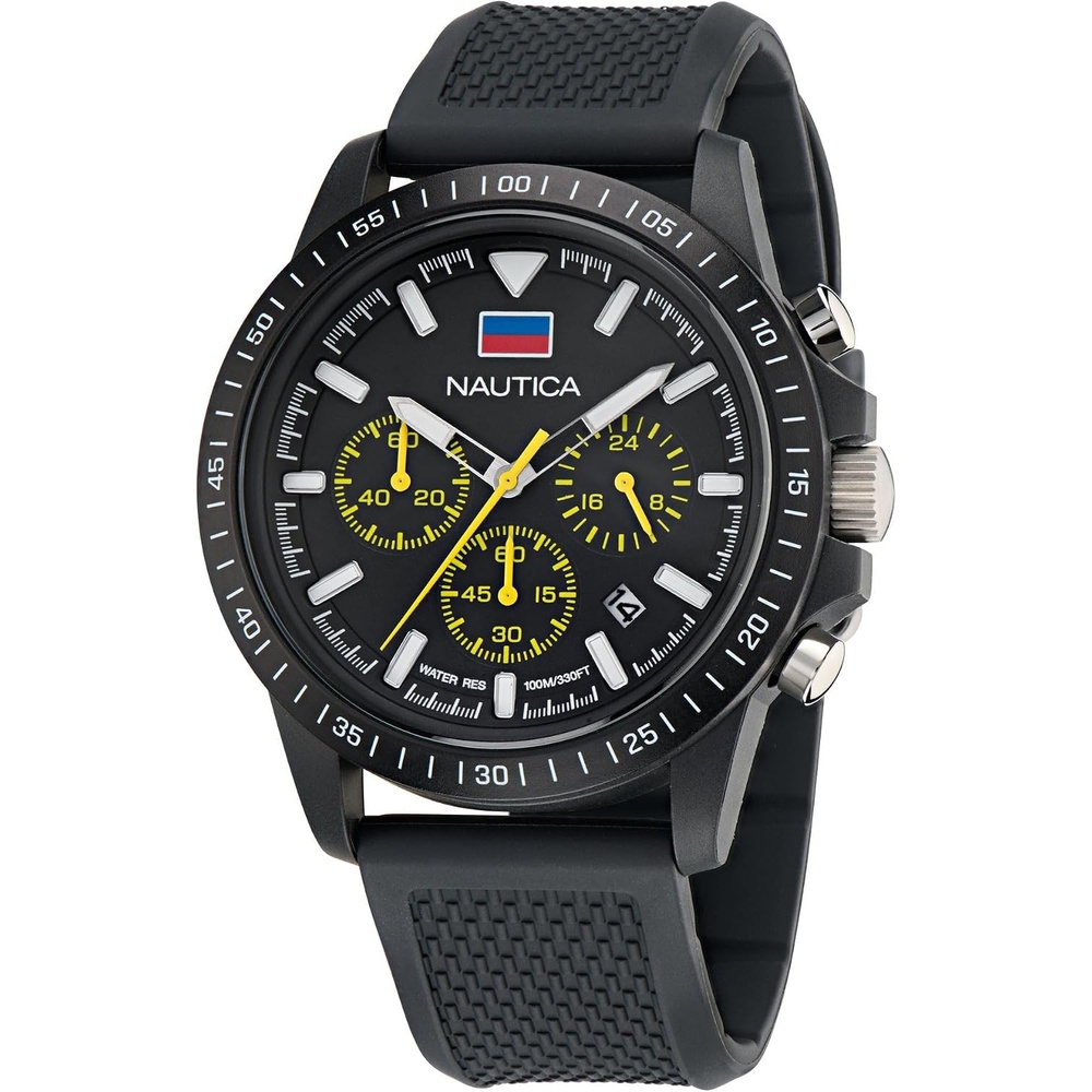 image:imageNautica Mens Black Wheat PU Fiber Strap Watch Model NAPNOS4S4