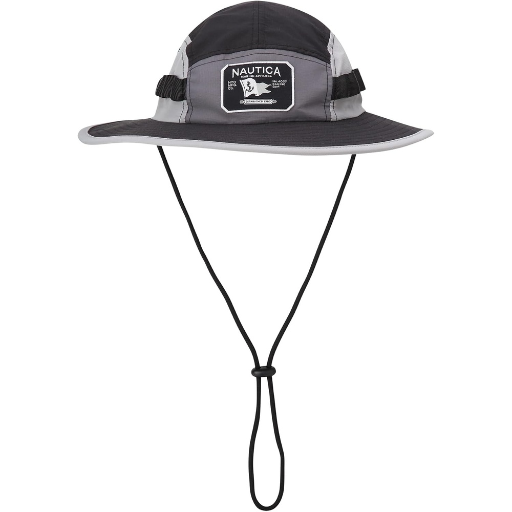 image:imageNautica Mens Boonie Hat Lightweight UV Protection Wide Brim Mainsail Safari Fishing Hat for Men with Adjustable StrapBlack
