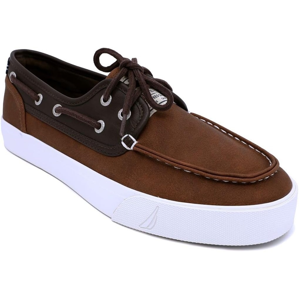 image:imageNautica Mens Casual Boat Shoes MocToe Loafers with Cushioned Insole Deck Fashion SneakerTan Brown Mix