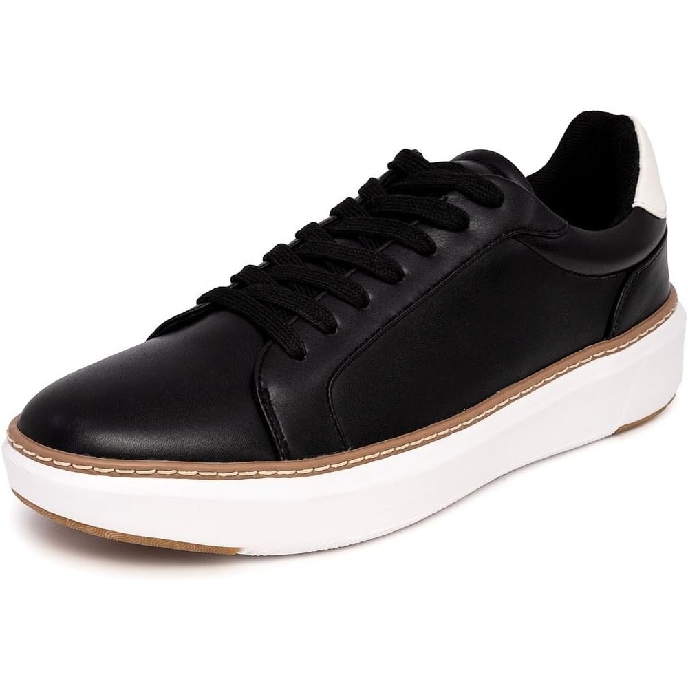 image:imageNautica Mens Casual Court Fashion Sneakers Classic LowTop LaceUp Shoes Comfortable Everyday Walking Style with Durable Outsole and Vegan Leather UpperBlackdonley