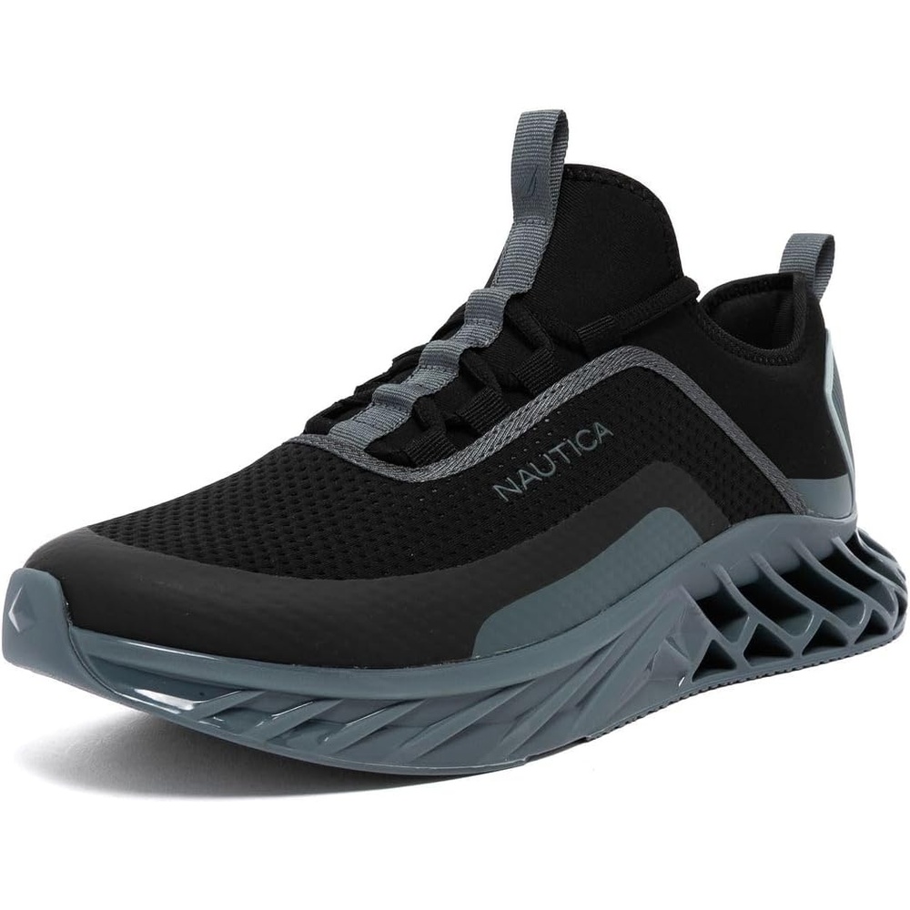 image:imageNautica Mens Casual Fashion Sneakers Lightweight LaceUp Athletic Walking Shoes for Gym amp Tennis ComfortableBlack Bluewyern