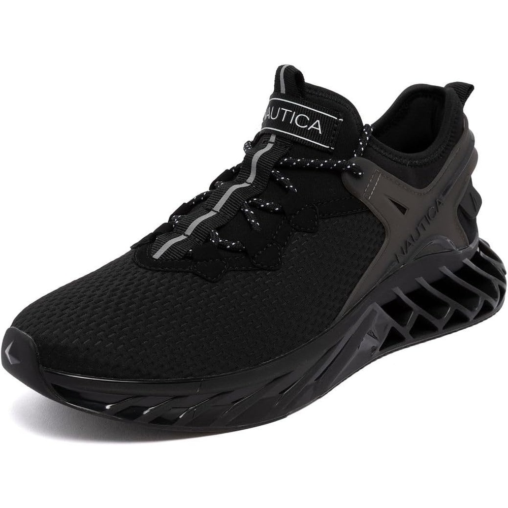 image:imageNautica Mens Casual Fashion Sneakers Lightweight LaceUp Athletic Walking Shoes for Gym amp Tennis ComfortableBlackwandal