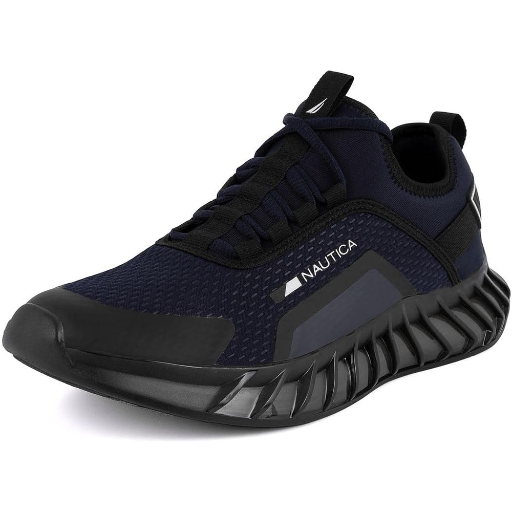 image:imageNautica Mens Casual Fashion Sneakers Lightweight LaceUp Athletic Walking Shoes for Gym amp Tennis ComfortableNavy Black