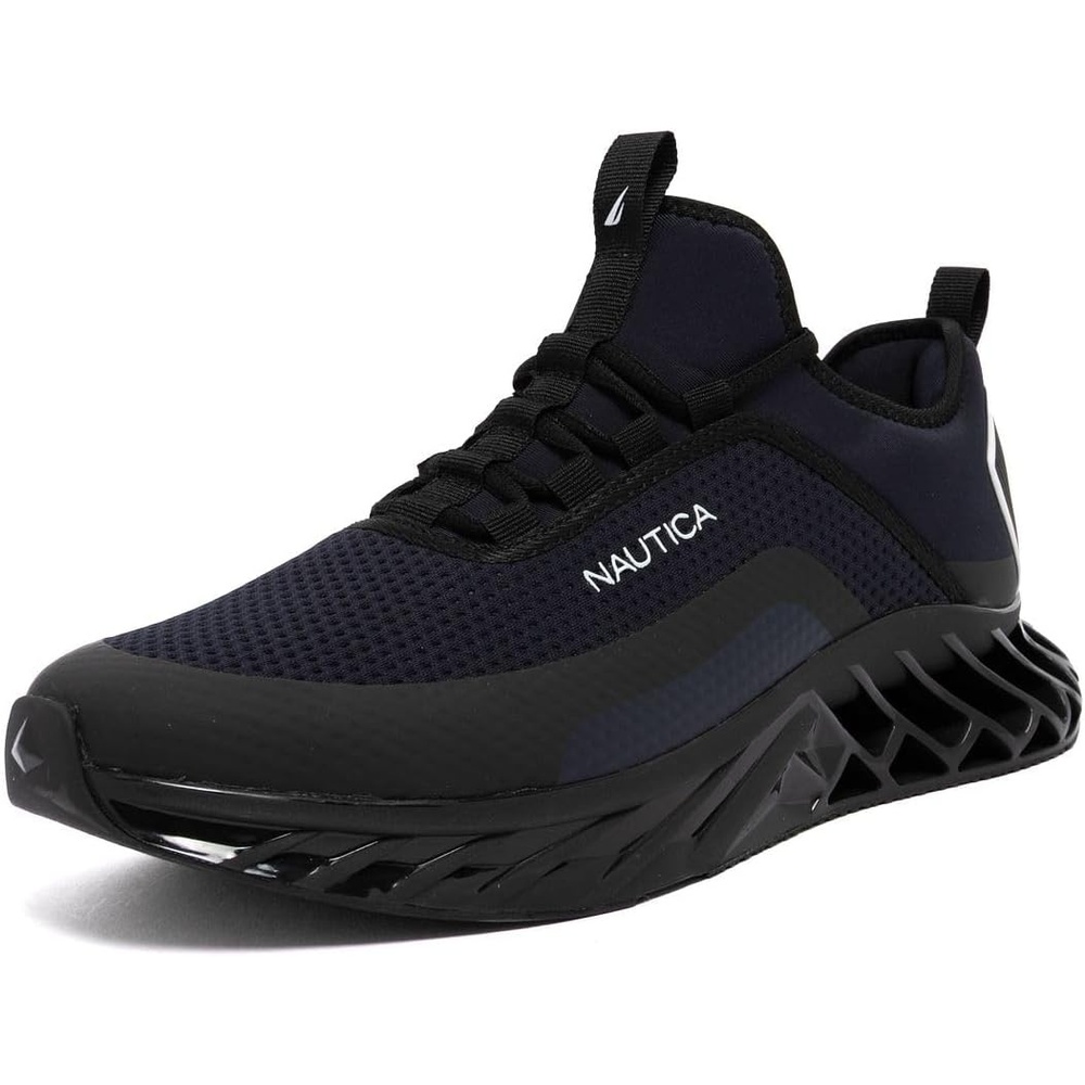 image:imageNautica Mens Casual Fashion Sneakers Lightweight LaceUp Athletic Walking Shoes for Gym amp Tennis ComfortableNavy Blackwyern
