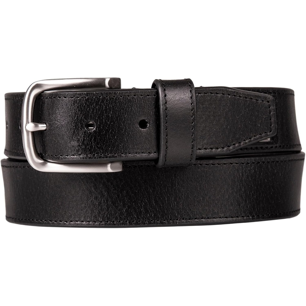 image:imageNautica Mens Casual Leather Belt Everyday Classic Pants Jeans Khakis Chinos Metal BuckleEngraved Logo Black