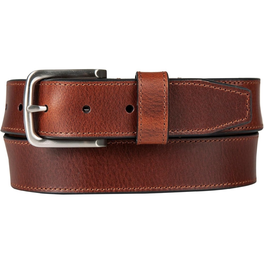 image:imageNautica Mens Casual Leather Belt Everyday Classic Pants Jeans Khakis Chinos Metal BuckleEngraved Logo Tan