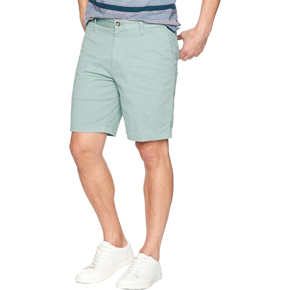 image:imageNautica Mens Classic Fit Flat Front Stretch Solid Chino Deck ShortJade Frost