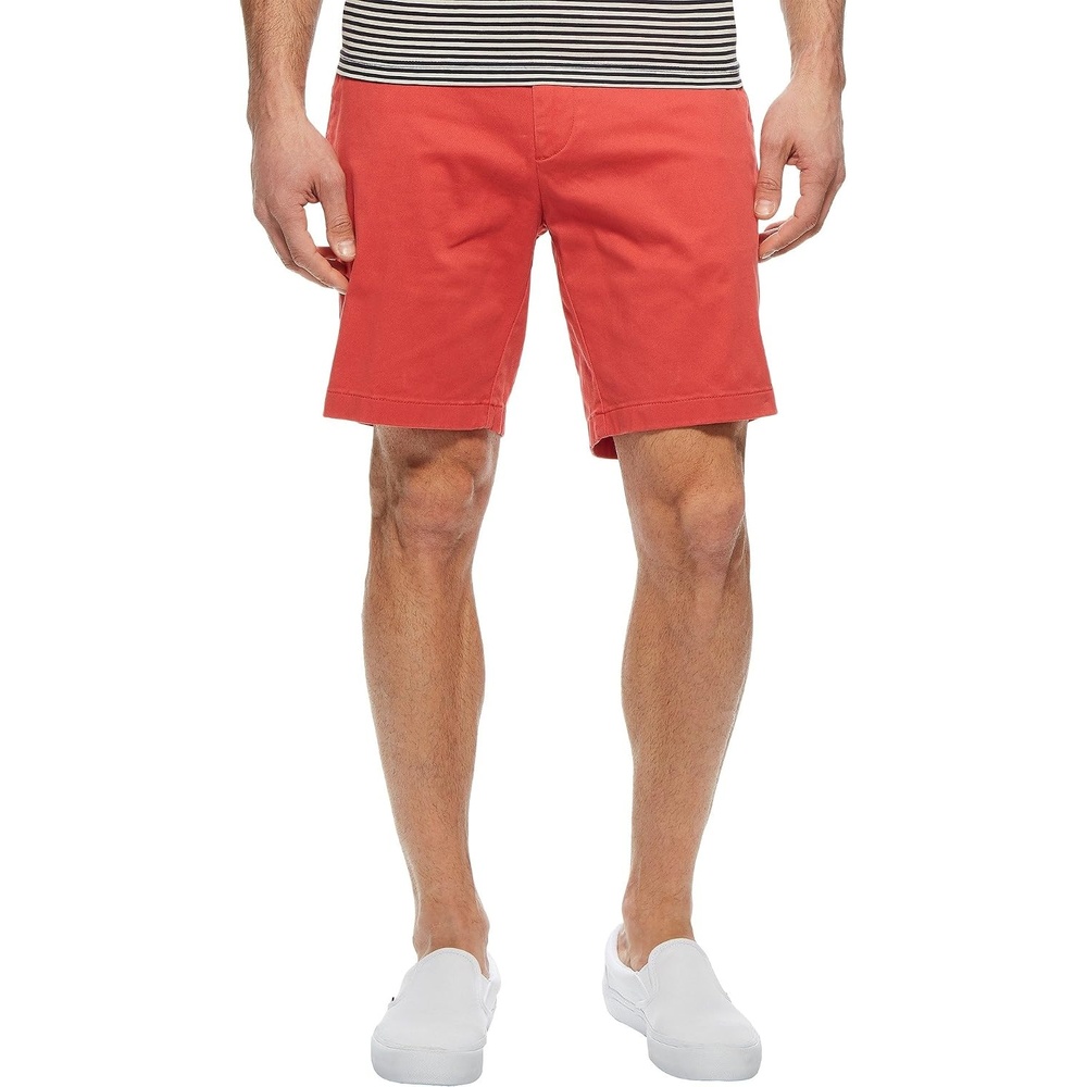 image:imageNautica Mens Classic Fit Flat Front Stretch Solid Chino Deck ShortSailor Red