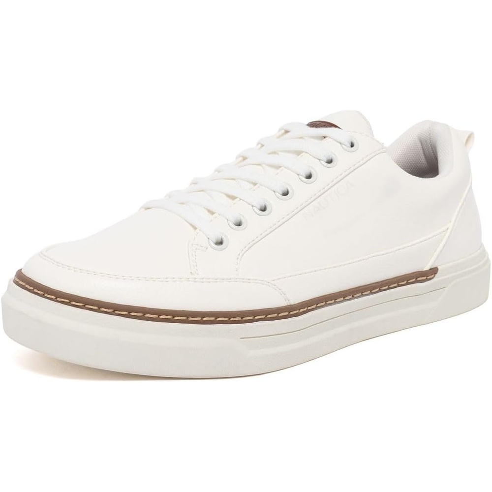 image:imageNautica Mens Classic LaceUp Low Top Fashion Sneaker Loafer Stylish and Comfortable Casual ShoeWhitecolson