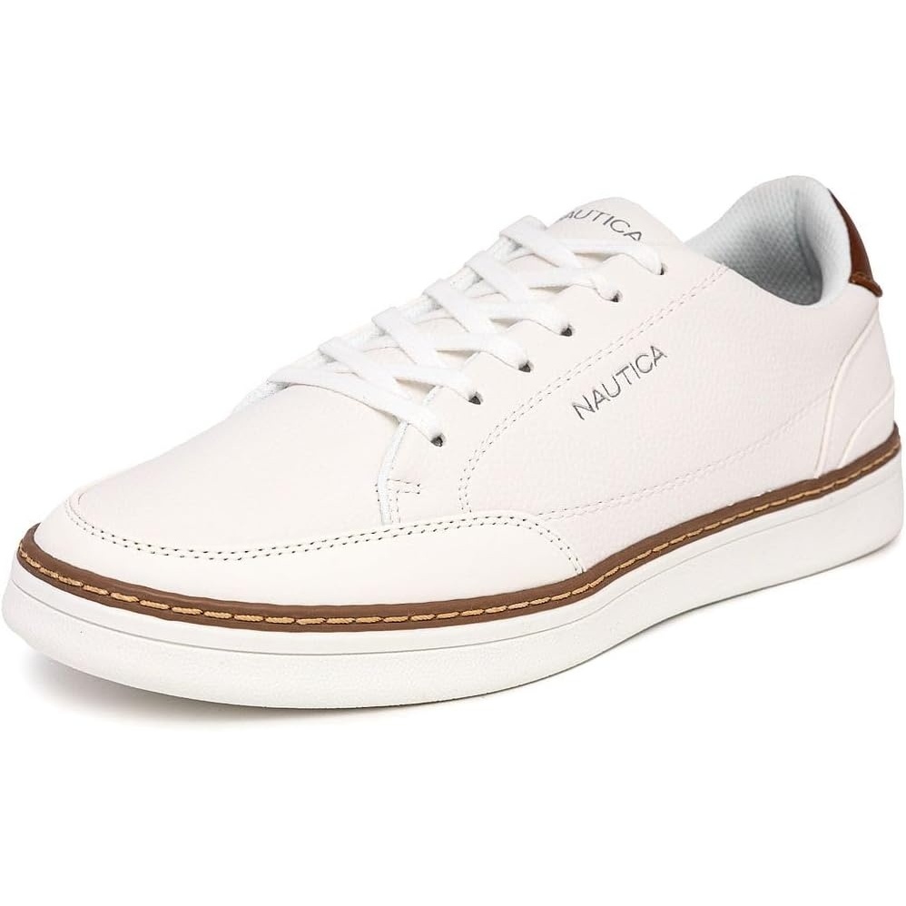 image:imageNautica Mens Classic LaceUp Low Top Fashion Sneaker Loafer  Stylish and Comfortable Casual ShoeWhitejaro