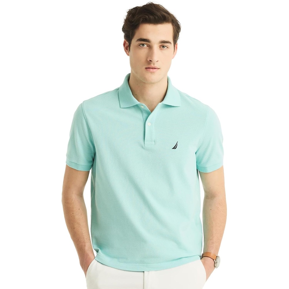 image:imageNautica Mens Classic Short Sleeve Solid Performance Deck Polo ShirtAngel Blue