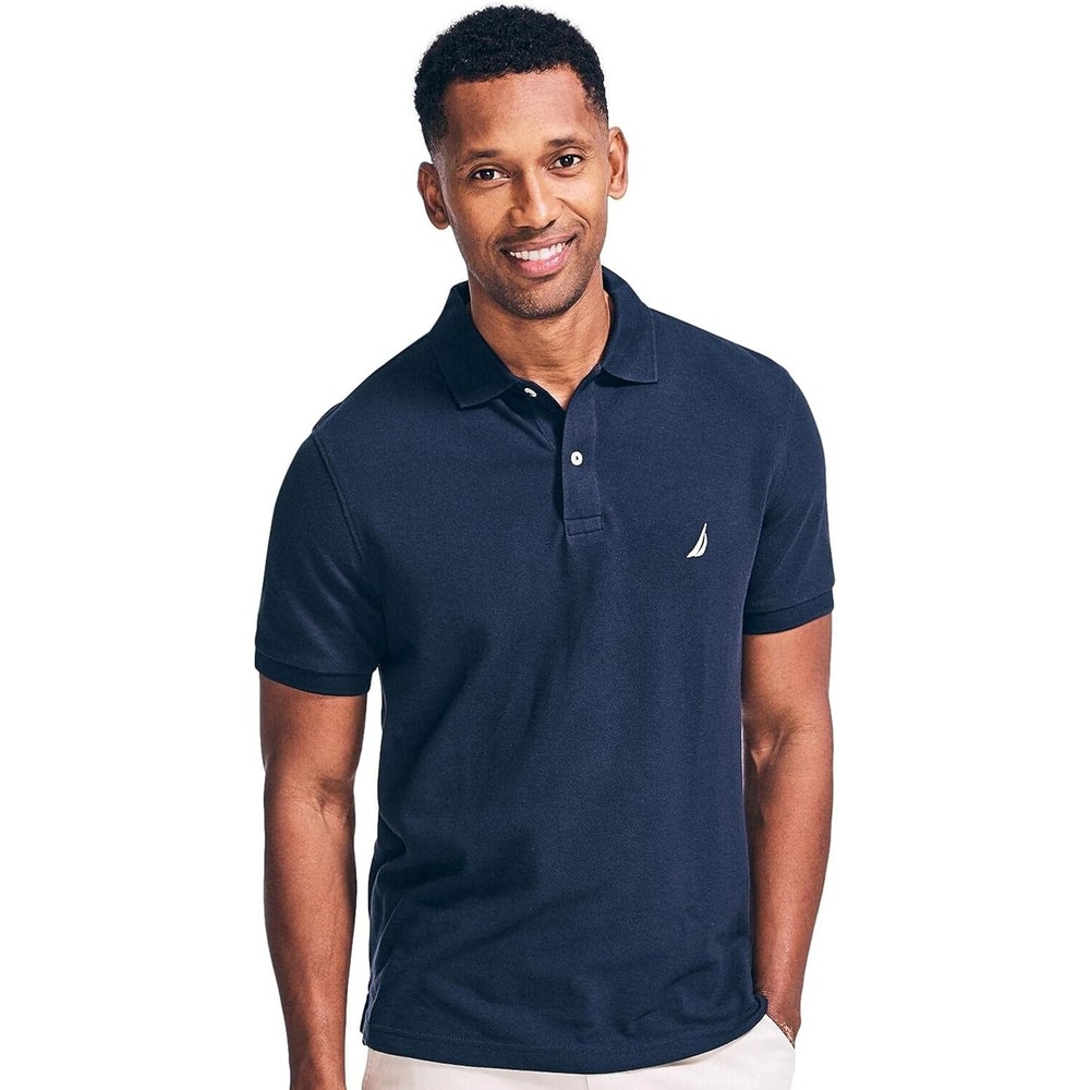 image:imageNautica Mens Classic Short Sleeve Solid Performance Deck Polo ShirtFrench Navy