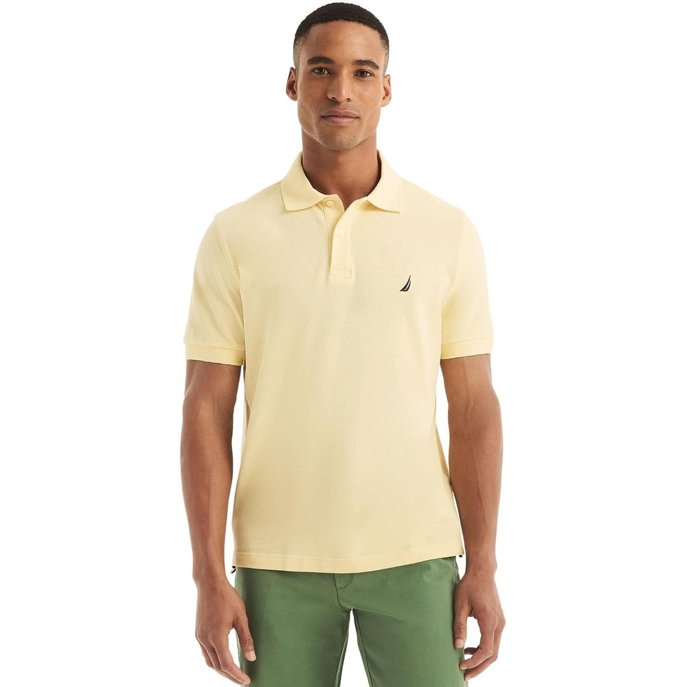 image:imageNautica Mens Classic Short Sleeve Solid Performance Deck Polo ShirtMellow Yellow