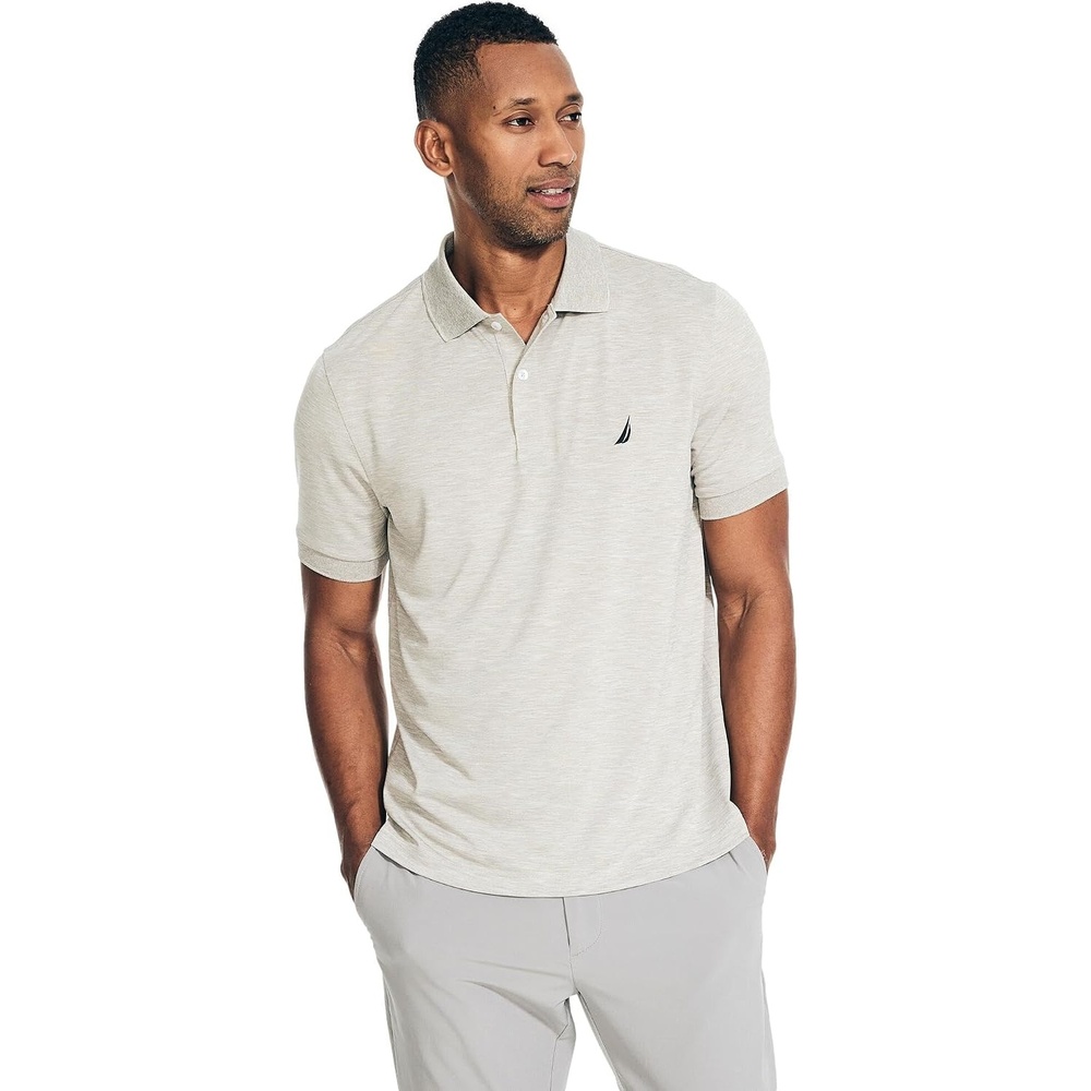 image:imageNautica Mens Classic Short Sleeve Solid Performance Deck Polo ShirtNavtech Performance Grey Heather