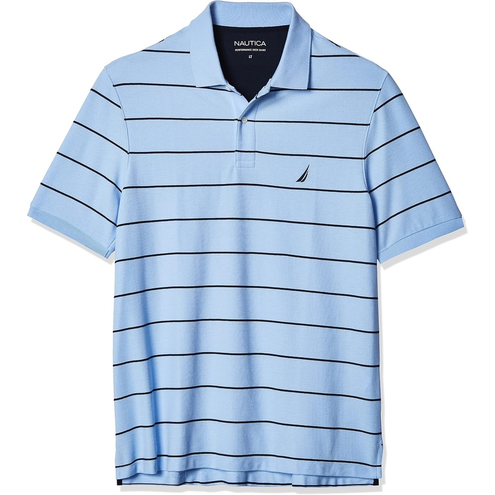 image:imageNautica Mens Classic Short Sleeve Striped Polo ShirtNoon Blue