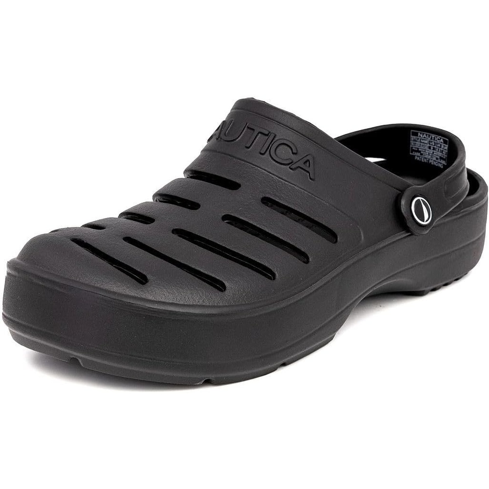 image:imageNautica Mens Clogs Athletic Sports Sandal SlipOn with Adjustable Back Strap Water ShoesFuzzy Slippers River EdgeBlack River Edge