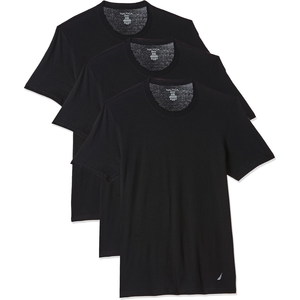 image:imageNautica Mens Cotton Crew Neck 3Pack TShirtsBlack New
