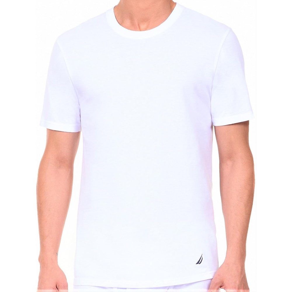 image:imageNautica Mens Cotton Crew Neck 3Pack TShirtsWhite New